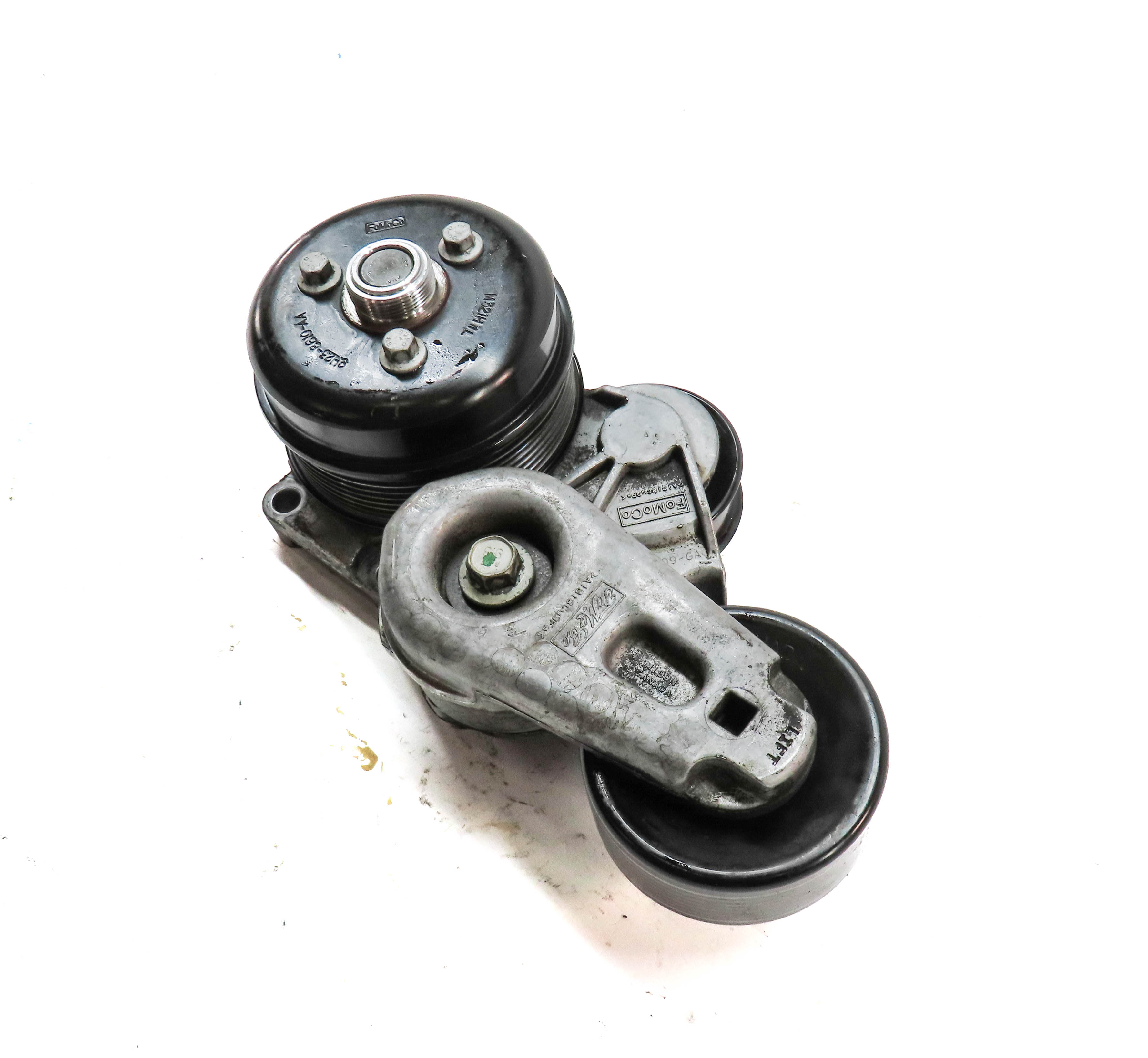 2012 RANGE ROVER (L322) 5.0L SUPER ENGINE BELT TENSIONER w/ IDLER PULLEY — exact item pictured